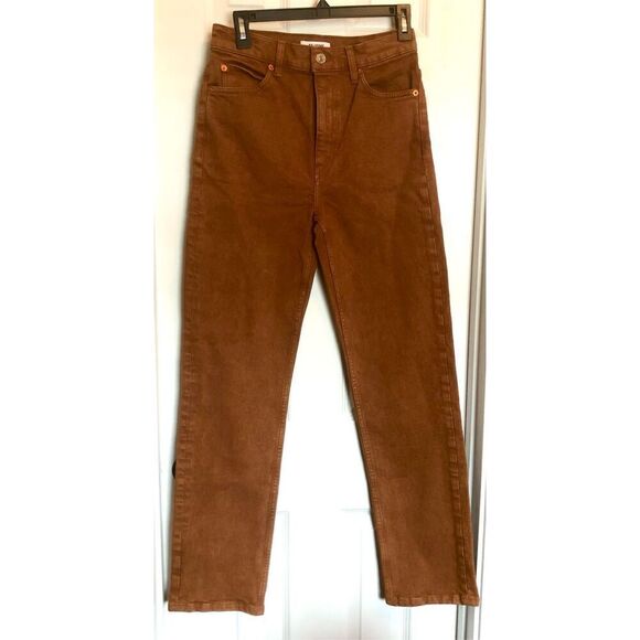 RE/DONE NWOT - L Sz 26 70’s Straight Leg Jeans in Washed Terracotta - Picture 15 of 16